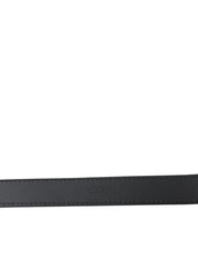 Dolce & Gabbana Black Leather Silver Metal Buckle Men Belt