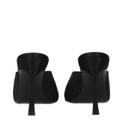 Amina Muaddi Black Satin High Heel Pumps