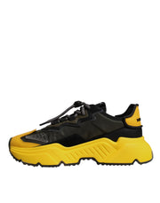 Dolce & Gabbana Black Yellow Daymaster Low Top Sneakers  Shoes