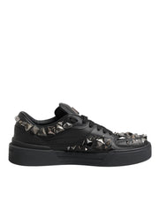 Dolce & Gabbana Black Portofino Studded Men Sneakers Shoes