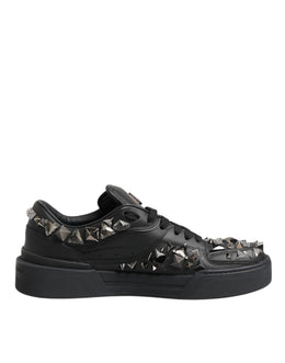 Dolce & Gabbana Black Portofino Studded Men Sneakers Shoes