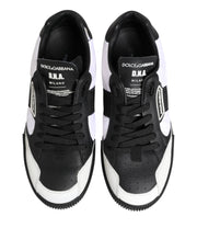 Dolce & Gabbana Black White Leather MIAMI Low Top Sneakers Shoes