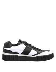 Dolce & Gabbana Black White Leather MIAMI Low Top Sneakers Shoes
