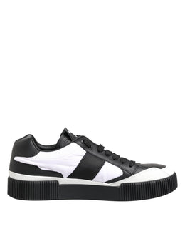 Dolce & Gabbana Black White Leather MIAMI Low Top Sneakers Shoes
