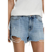 Only Light Blue Cotton Shorts