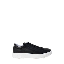 Armani Exchange Black Leather Low Top Sneakers
