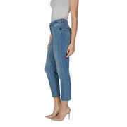 ICHI Light Blue Cotton Mom Jeans