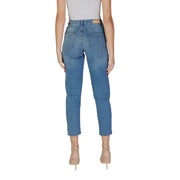 ICHI Light Blue Cotton Mom Jeans