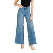 ICHI Light Blue Cotton Bootcut Jeans