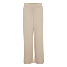 ICHI Beige Recycled Polyurethane Casual Pants