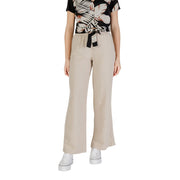 Only Beige Linen Casual Pants