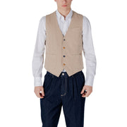 Gianni Lupo Beige Cotton Waistcoat