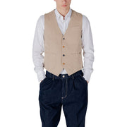 Gianni Lupo Beige Cotton Waistcoat