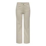 Only Beige Cotton Relaxed Fit Jeans