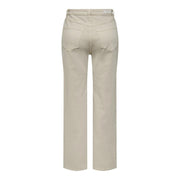 Only Beige Cotton Relaxed Fit Jeans
