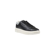 Armani Exchange Black And White Leather Low Top Sneakers