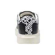 Armani Exchange Black And White Leather Low Top Sneakers