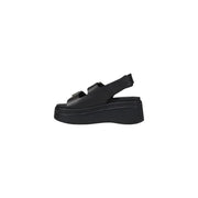 Tommy Hilfiger Jeans Black Leather Platform Sandals