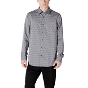 Guess Gray Cotton Pattern Shirt