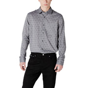Guess Gray Cotton Pattern Shirt