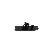 Liu Jo Black Leather Flat Sandals