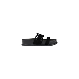 Liu Jo Black Leather Flat Sandals