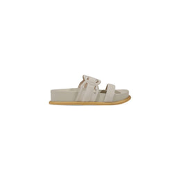 Liu Jo Gray Leather Flat Sandals