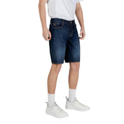 Armani Exchange Blue Cotton Bermuda Shorts