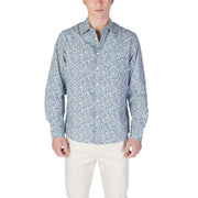 Replay Light Blue Cotton Pattern Shirt