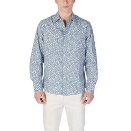 Replay Light Blue Cotton Pattern Shirt