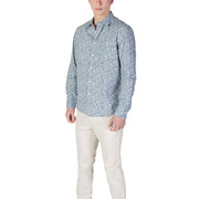 Replay Light Blue Cotton Pattern Shirt