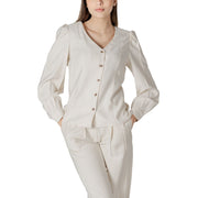Vila Clothes Cream Viscose Top