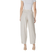 Vila Clothes Cream Viscose Casual Pants