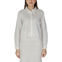 Jacqueline De Yong White Cotton Blouse