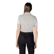 Only Light Blue Cotton Sleveless Jacket