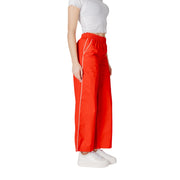 Only Red Cotton Casual Pants