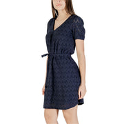 Vila Clothes Blue Recycled Polyester Short Dress