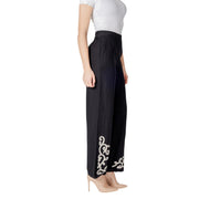 Vila Clothes Black Viscose Flared Pants