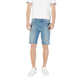 Jeckerson Light Blue Cotton Bermuda Shorts