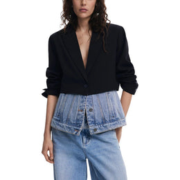 Desigual Black Cotton Blazer