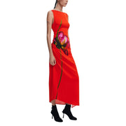 Desigual Red Viscose Long Dress