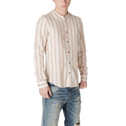 Gianni Lupo Beige Cotton Pattern Shirt