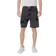 Gianni Lupo Black Cotton Bermuda Shorts
