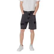 Gianni Lupo Black Cotton Bermuda Shorts
