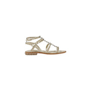 ASH Beige Leather Flat Sandals