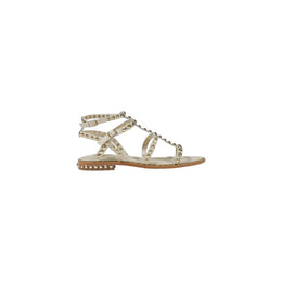ASH Beige Leather Flat Sandals