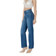 ICHI Blue Cotton Relaxed Fit Jeans