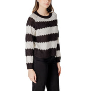 Jacqueline De Yong Black And White Marabou Sweatshirt