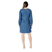 ICHI Blue Cotton Short Dress