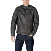 Jack Jones Black Polyester Biker Jacket